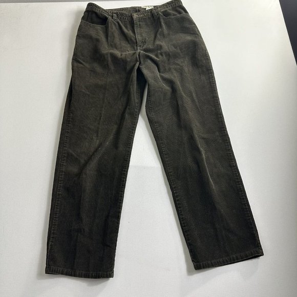 VTG Eddie Bauer Womens Straight Leg Corduroy Pants Size‎ 14 Brown Stretch Casual - Picture 1 of 10